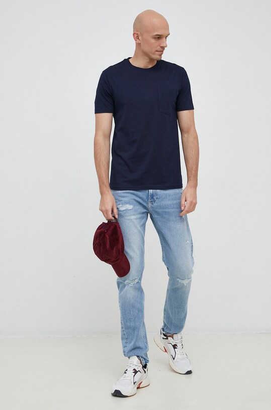 Bavlněné tričko United Colors of Benetton 3BL0J19G5.016. námořnická modř SS23