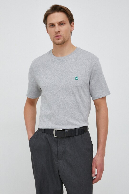 United Colors of Benetton tricou din bumbac uni gri 3MI5J1AF7.501.