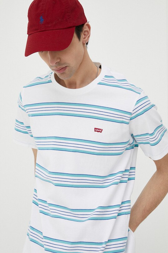 Βαμβακερό μπλουζάκι Levi's λευκό 56605.0162