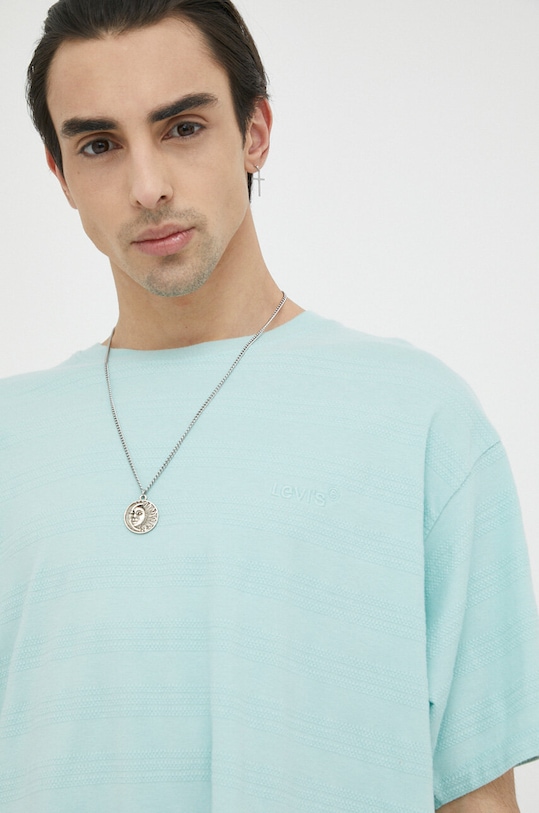 Levi's t-shirt bawełniany turkusowy A0637.0052