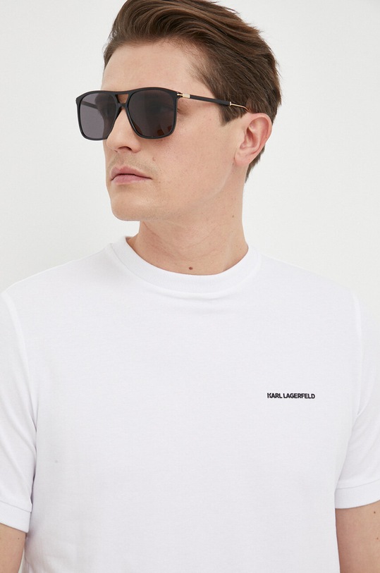 Karl Lagerfeld t-shirt z elastanem biały 532221.755020