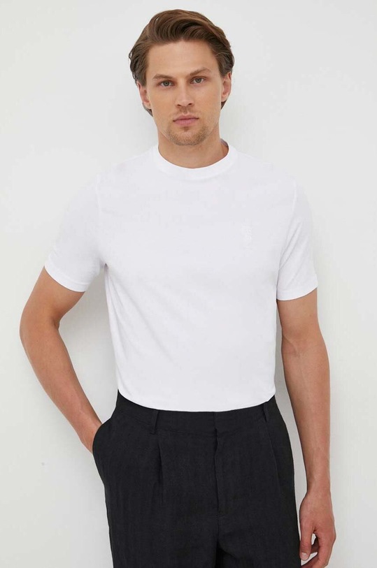 Karl Lagerfeld t-shirt z elastanem biały 532221.755055
