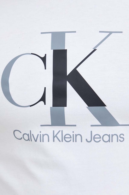 Bavlněné tričko Calvin Klein Jeans J30J323299.PPYX bílá