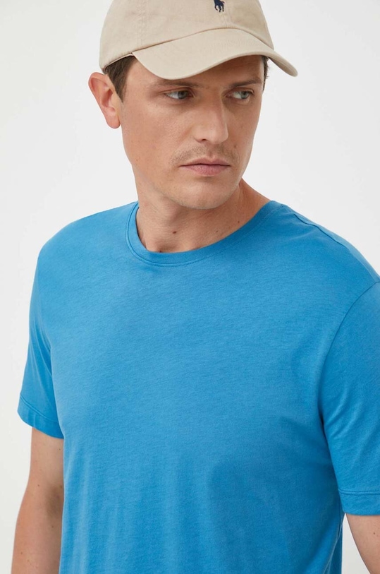 United Colors of Benetton t-shirt bawełniany bawełna niebieski 3P7XU1058.18Q