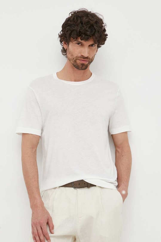 Βαμβακερό μπλουζάκι United Colors of Benetton κανονικό λευκό 3P7XU1058.074