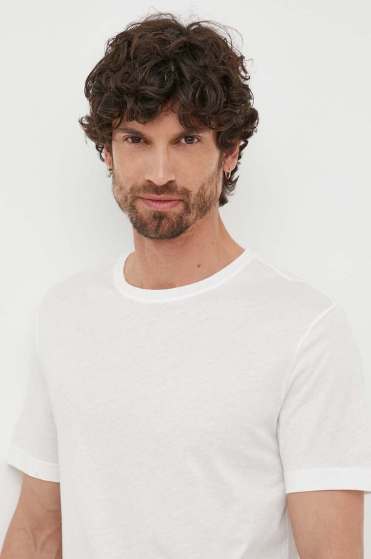 Βαμβακερό μπλουζάκι United Colors of Benetton λευκό 3P7XU1058.074