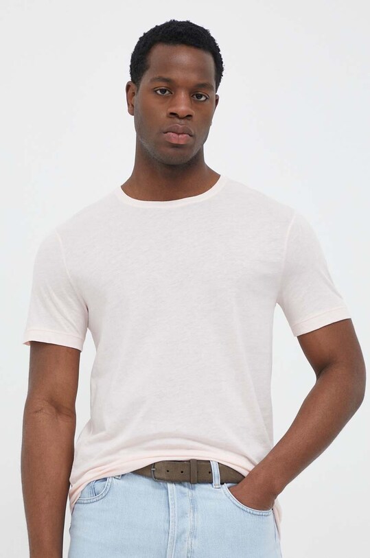 United Colors of Benetton tricou din bumbac uni roz 3P7XU1058.26P