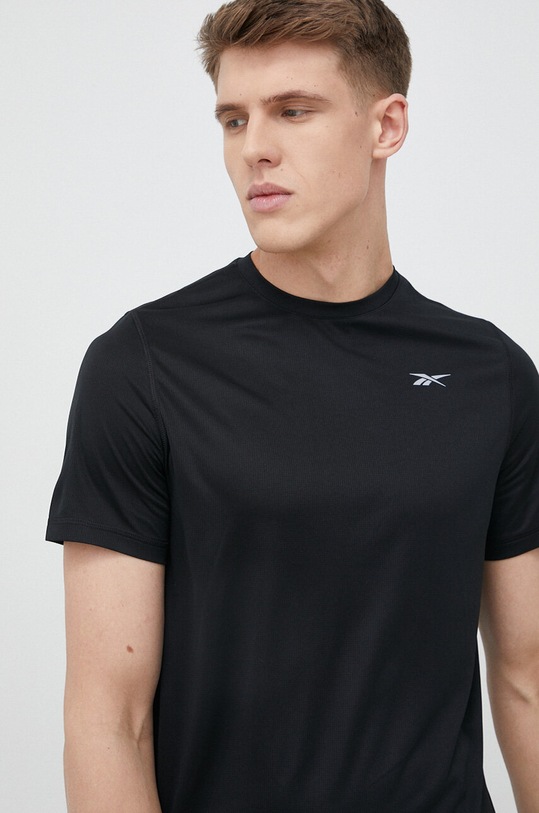Odzież Reebok t-shirt do biegania HT8128 czarny