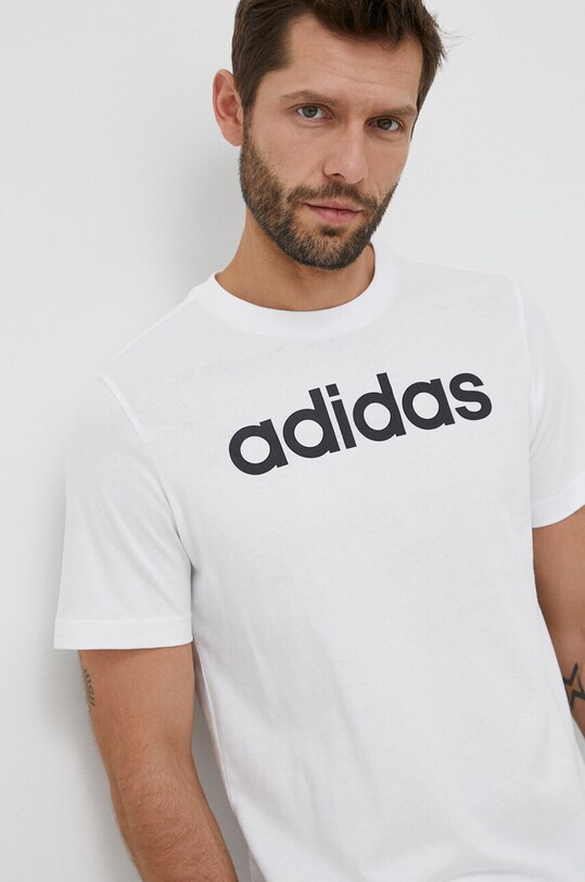 Памучна тениска adidas бял IC9276