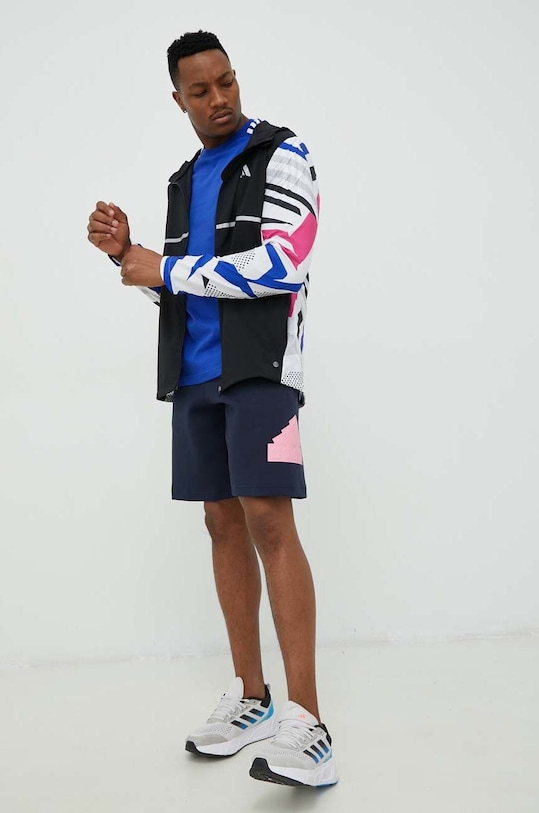 Bavlněné tričko adidas IC9338 modrá SS23