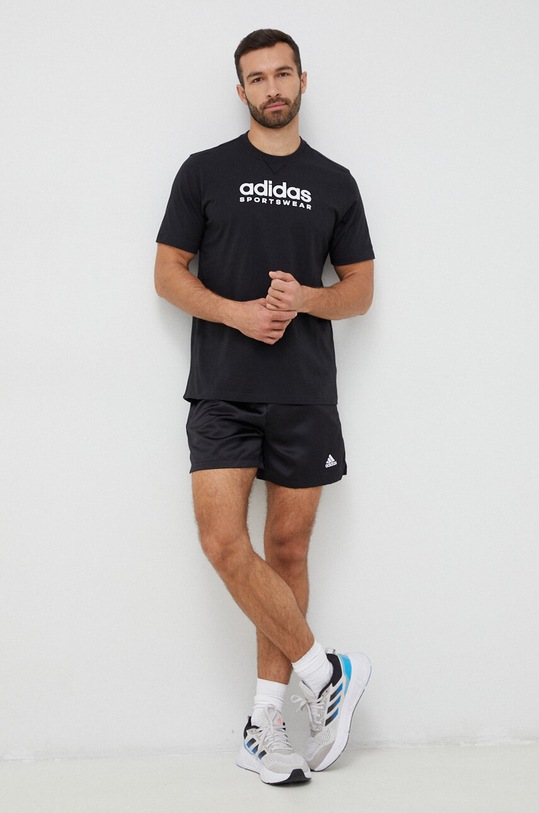 Bavlněné tričko adidas IC9815 černá SS23
