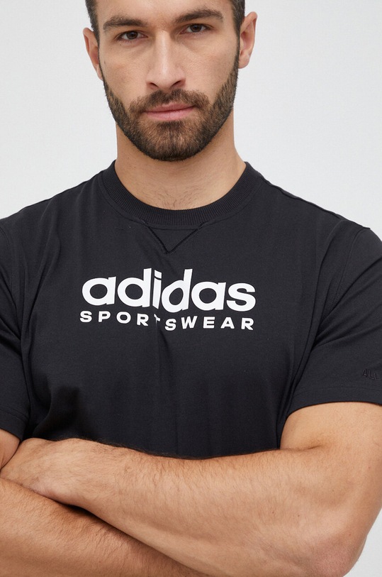 Bavlněné tričko adidas černá IC9815