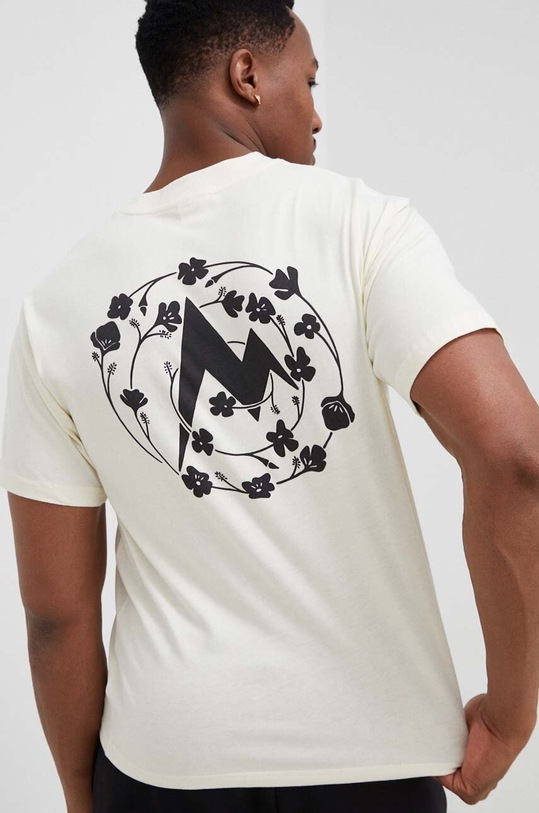 Marmot t-shirt bawełniany nadruk beżowy M14126