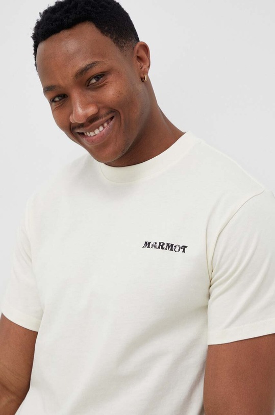 Odzież Marmot t-shirt bawełniany M14126 beżowy