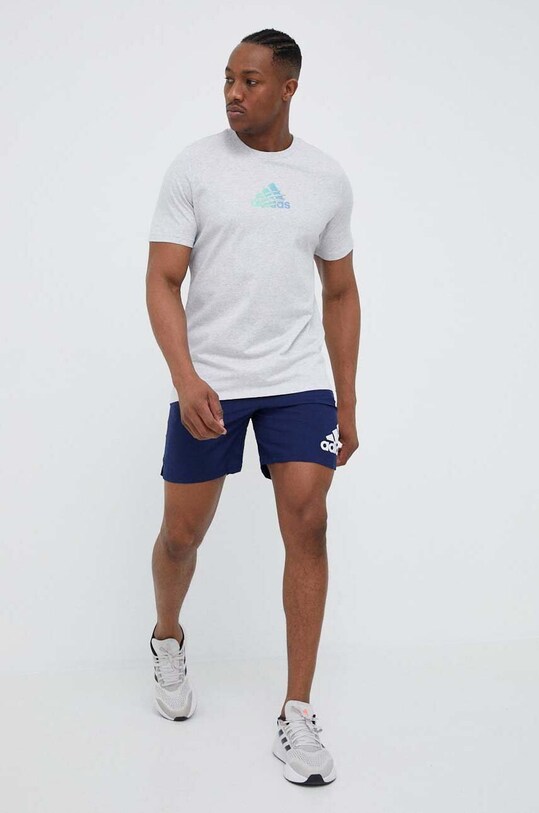 adidas t-shirt bawełniany HT0986 szary SS23