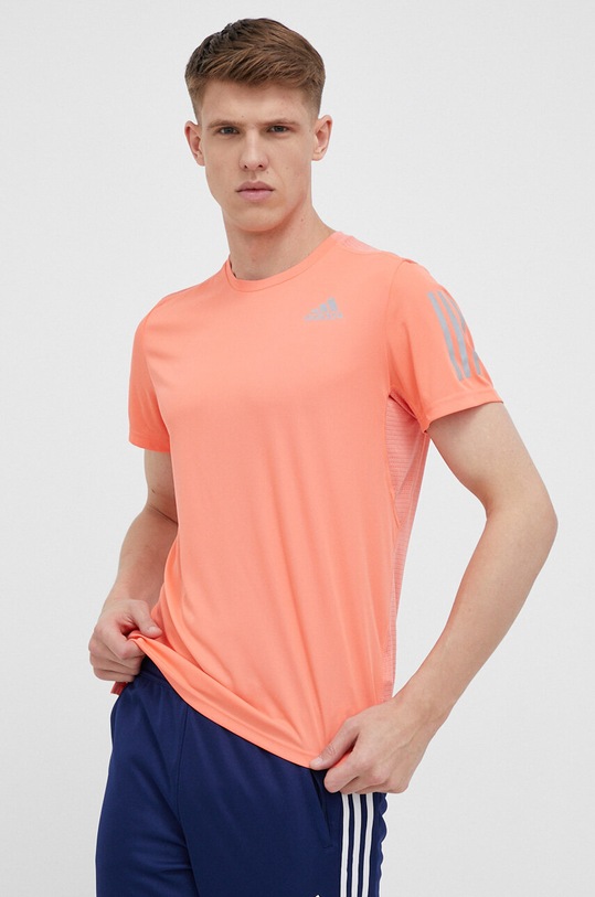 adidas Performance tricou de alergare Own The Run print portocaliu IC7628