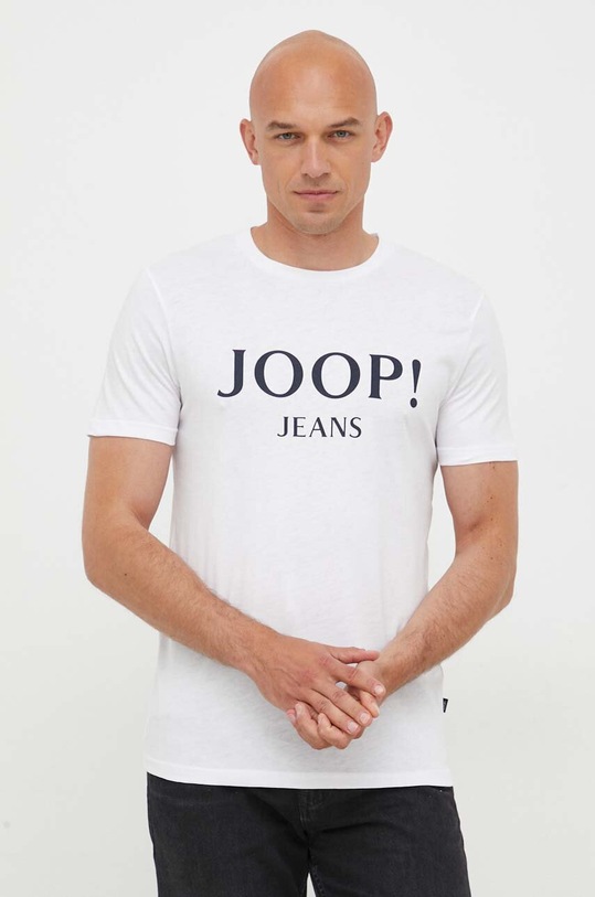 Joop! t-shirt bawełniany nadruk biały 30036021