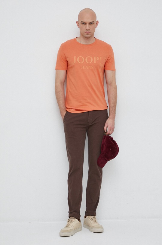 Joop! t-shirt bawełniany 30036021 pomarańczowy SS23