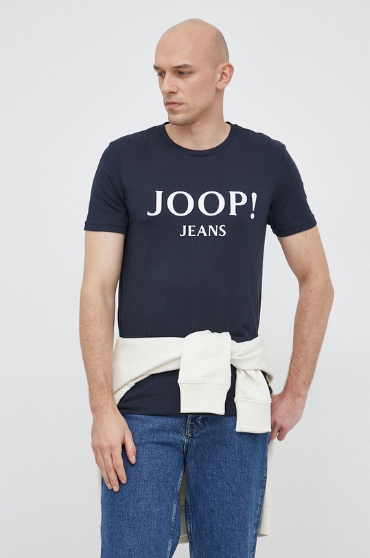 Joop! t-shirt bawełniany nadruk granatowy 30036021