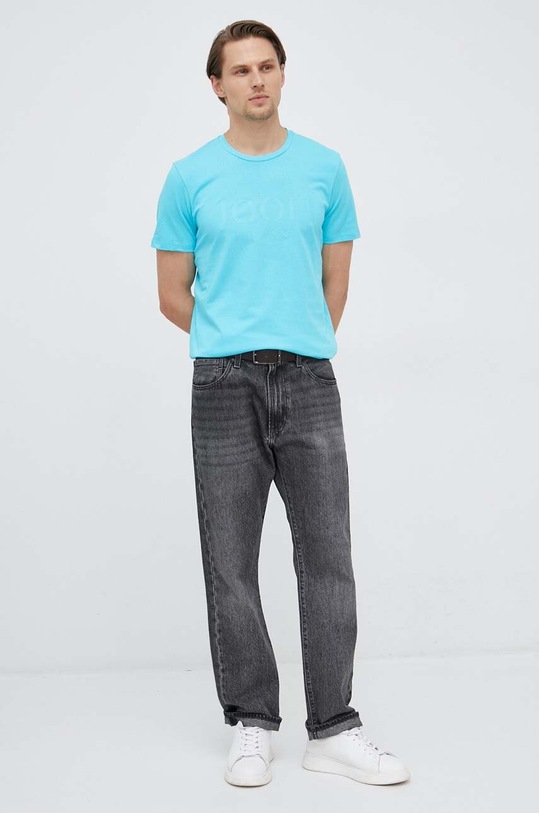 Joop! t-shirt bawełniany 30036021 turkusowy SS23