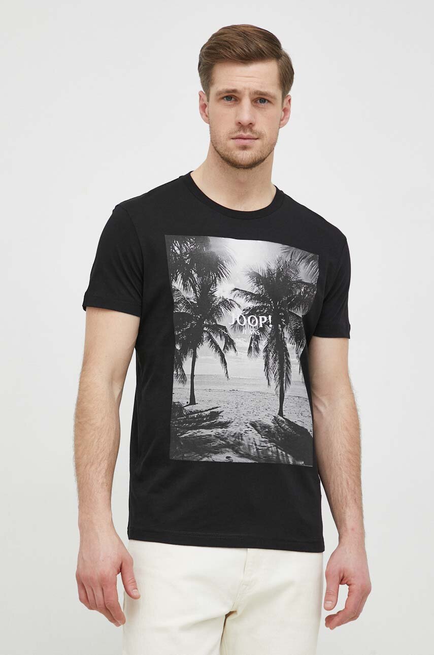 Joop! t-shirt bawełniany nadruk czarny 30036074