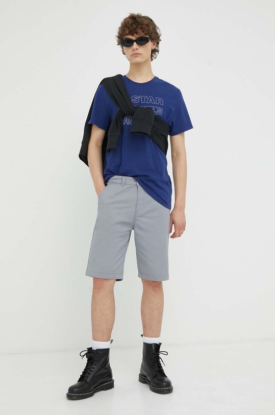 G-Star t-shirt bawełniany D22775.C506 granatowy SS23