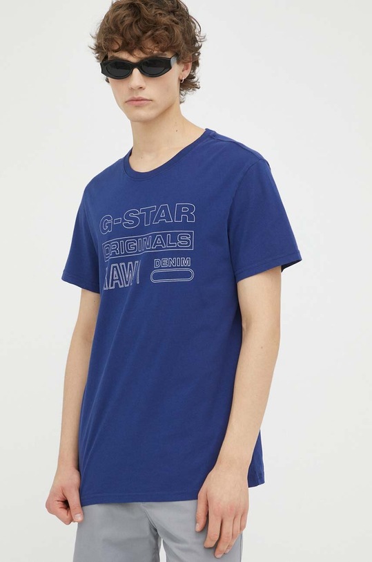 G-Star t-shirt bawełniany granatowy D22775.C506