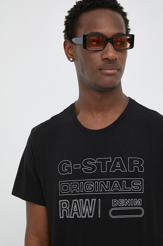 G-Star Raw t-shirt bawełniany czarny D22775.C506