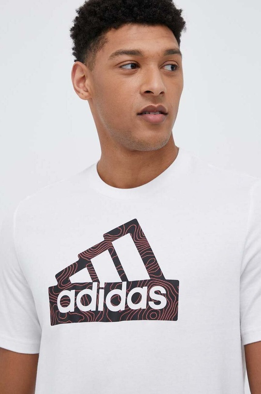 adidas t-shirt bawełniany biały HR2997