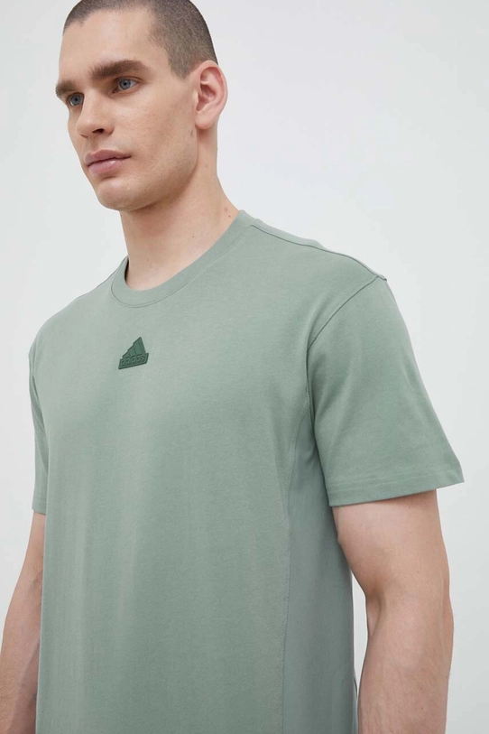 adidas t-shirt bawełniany IC9732 zielony