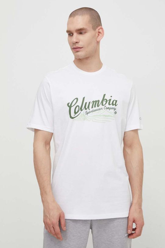 Pamučna majica Columbia Rockaway River pamuk bijela 2022181