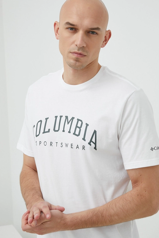 Columbia t-shirt bawełniany Rockaway River nadruk biały 2022181