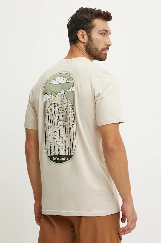 Columbia tricou din bumbac bej 2022181