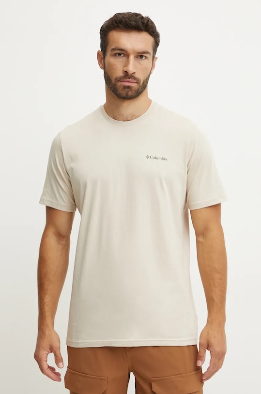 Îmbrăcăminte Columbia tricou din bumbac 2022181 bej