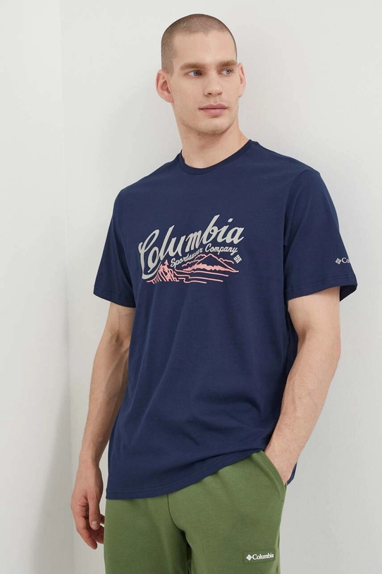 Columbia t-shirt bawełniany Rockaway River granatowy 2022181