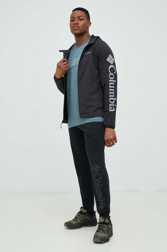 Βαμβακερό μπλουζάκι Columbia Rockaway River 2022181 τιρκουάζ AW24