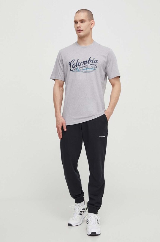 Бавовняна футболка Columbia 2022181 сірий AW24