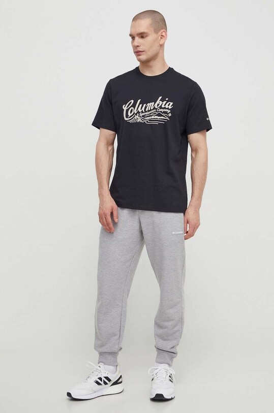 Columbia tricou din bumbac Rockaway River 2022181 negru AW24