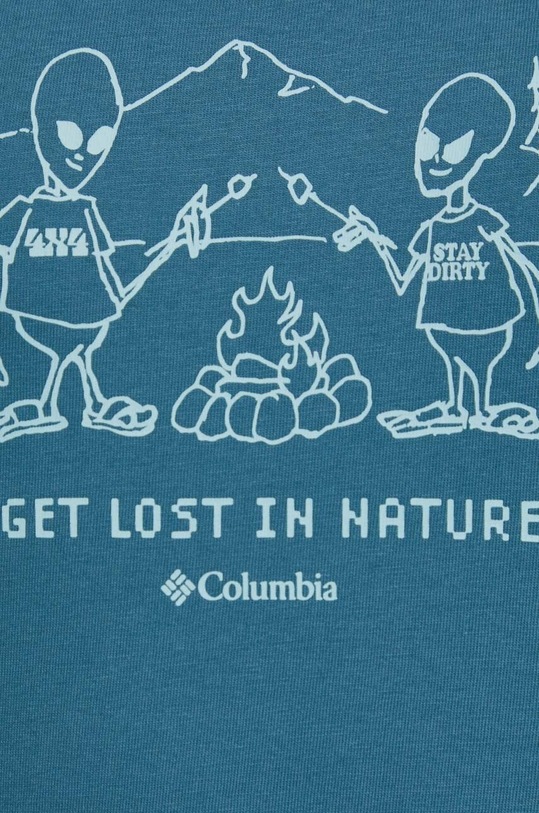 Columbia t-shirt bawełniany Explorers Canyon 2036441 turkusowy