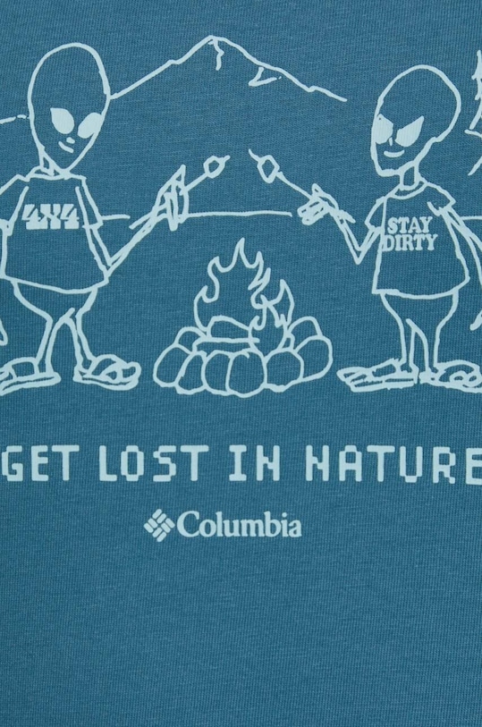 Columbia t-shirt bawełniany Explorers Canyon 2036441 turkusowy