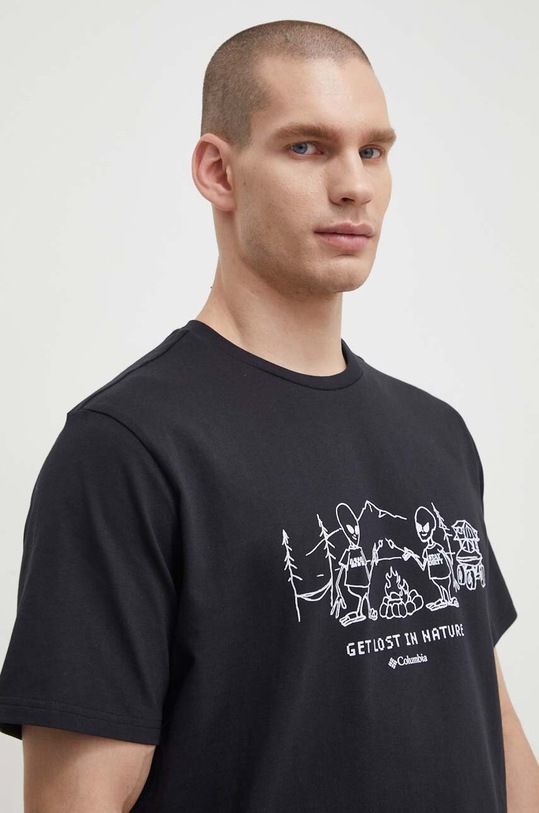 Columbia t-shirt bawełniany Explorers Canyon nadruk czarny 2036441