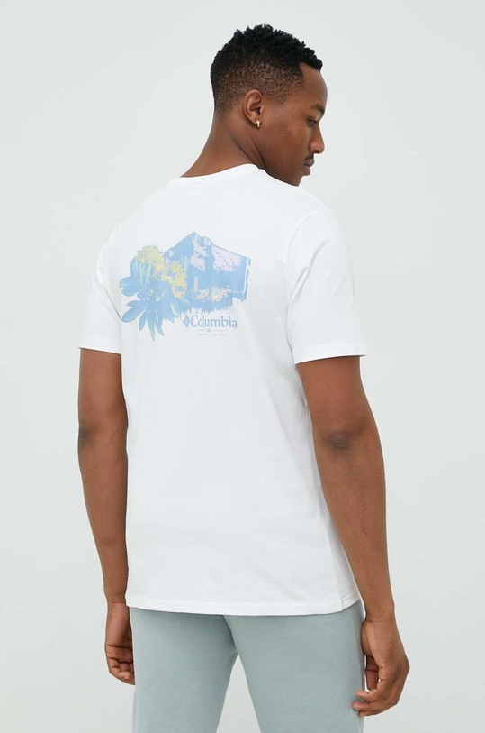 Odzież Columbia t-shirt bawełniany Explorers Canyon 2036451 biały