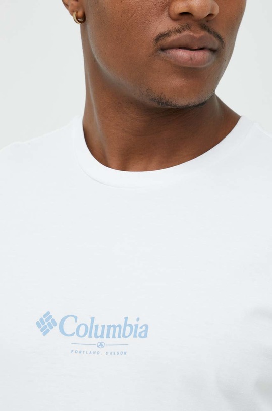 Columbia t-shirt bawełniany Explorers Canyon 2036451 biały