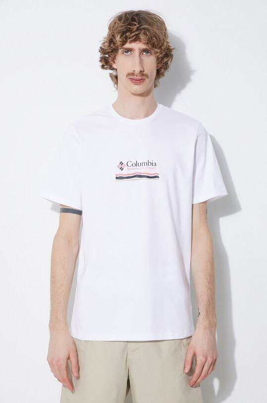 Îmbrăcăminte Columbia tricou din bumbac Explorers Canyon 2036451 alb