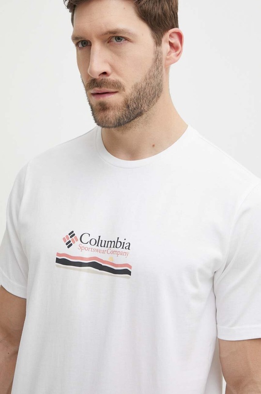 Columbia t-shirt bawełniany Explorers Canyon biały 2036451