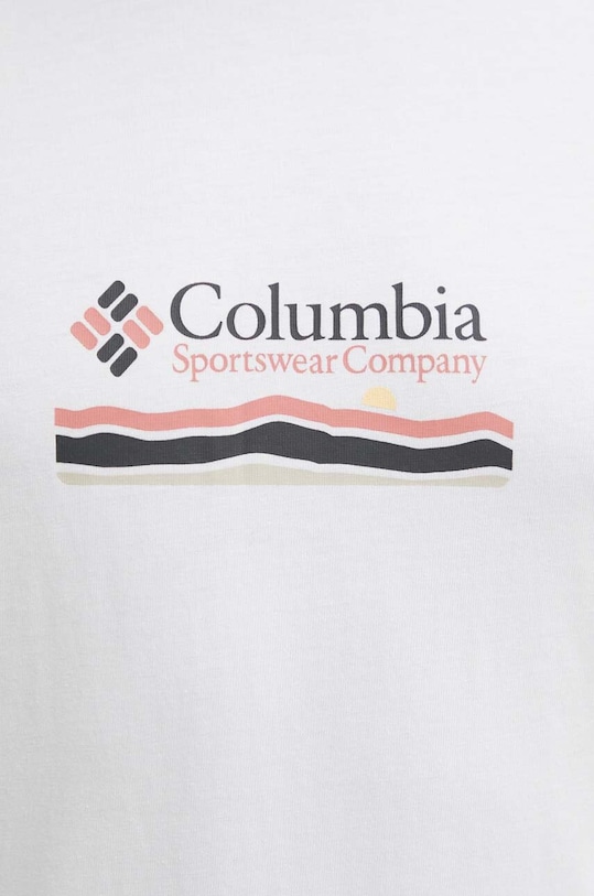 Columbia t-shirt bawełniany Explorers Canyon 2036451 biały