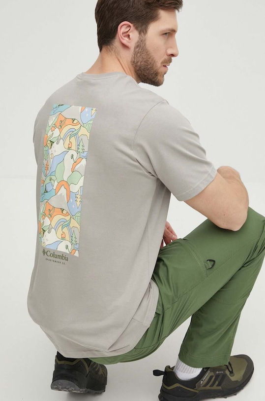 Columbia t-shirt bawełniany Explorers Canyon szary 2036451