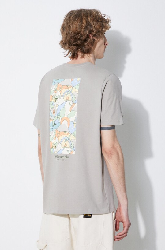 Columbia t-shirt in cotone Explorers Canyon grigio 2036451