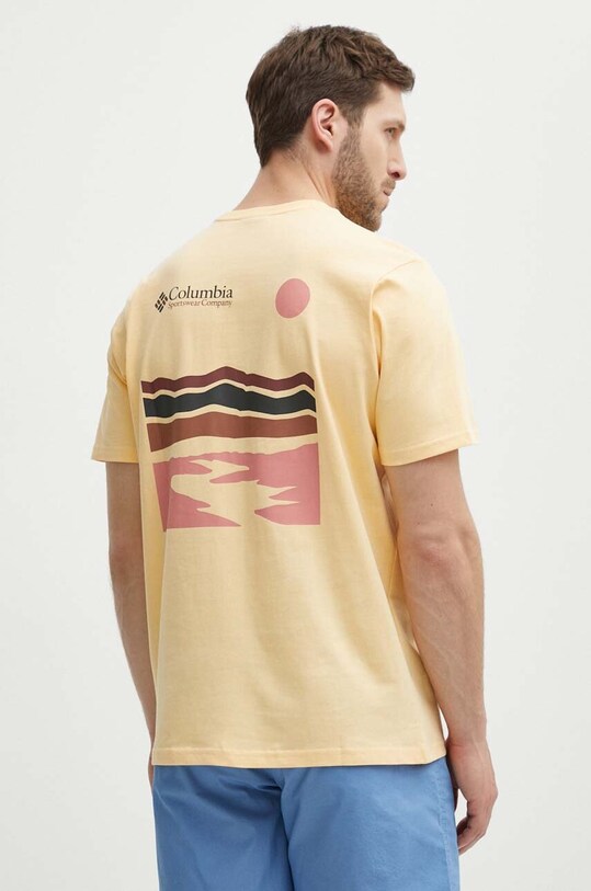 Odzież Columbia t-shirt bawełniany Explorers Canyon 2036451 żółty