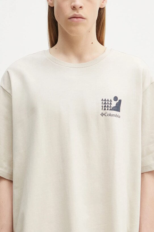 Columbia t-shirt bawełniany beżowy 2036451